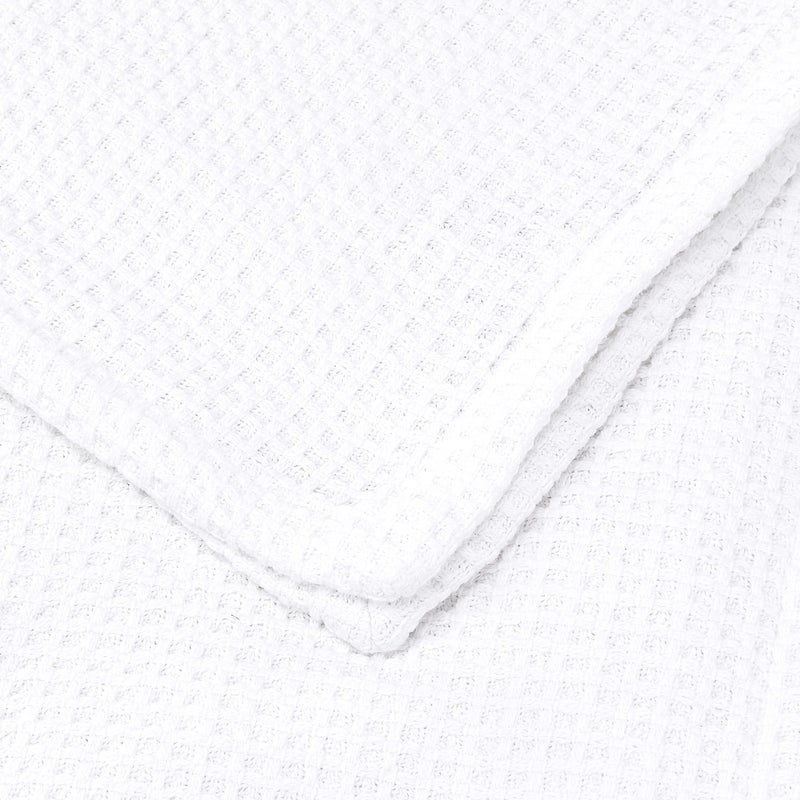 Vera Wang - King Blanket, Luxury Cotton Bedding, Super Soft Essentials with Waffle Weave Knit (Waffleweave White, King) - Image 2